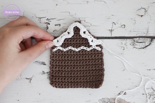 Crochet Gingerbread House Christmas Ornament