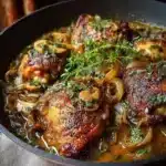 Cider Braised Chicken With Caramelized Onions He