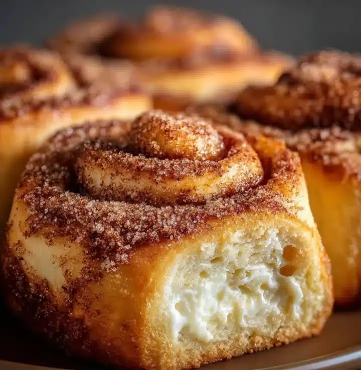 Delicious cinnamon sugar cream cheese rolls ready to enjoy