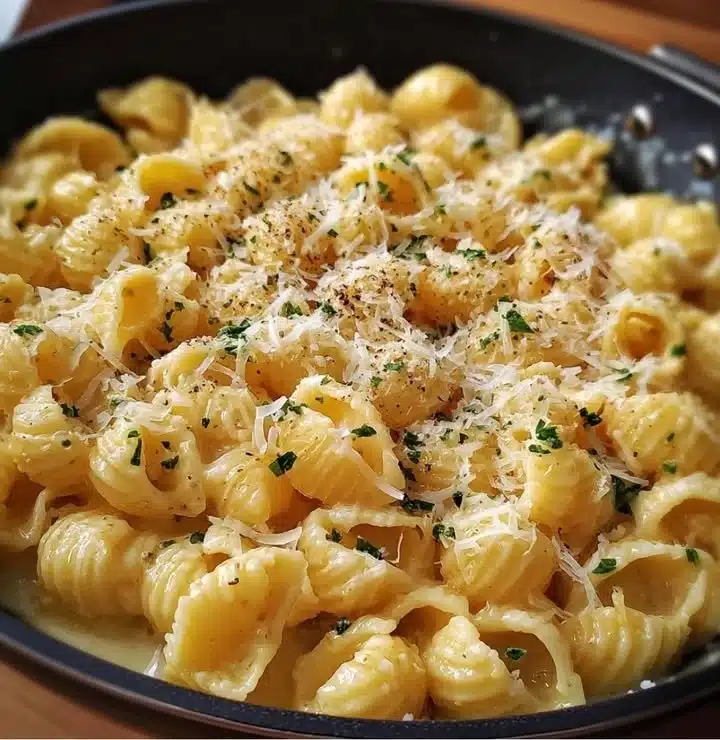 One-Pan Butter Parmesan Pasta 1 Delicious One-Pan Butter Parmesan Pasta topped with fresh herbs