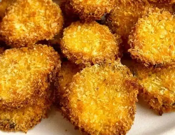 Crispy air fryer fried pickles served with dipping sauce