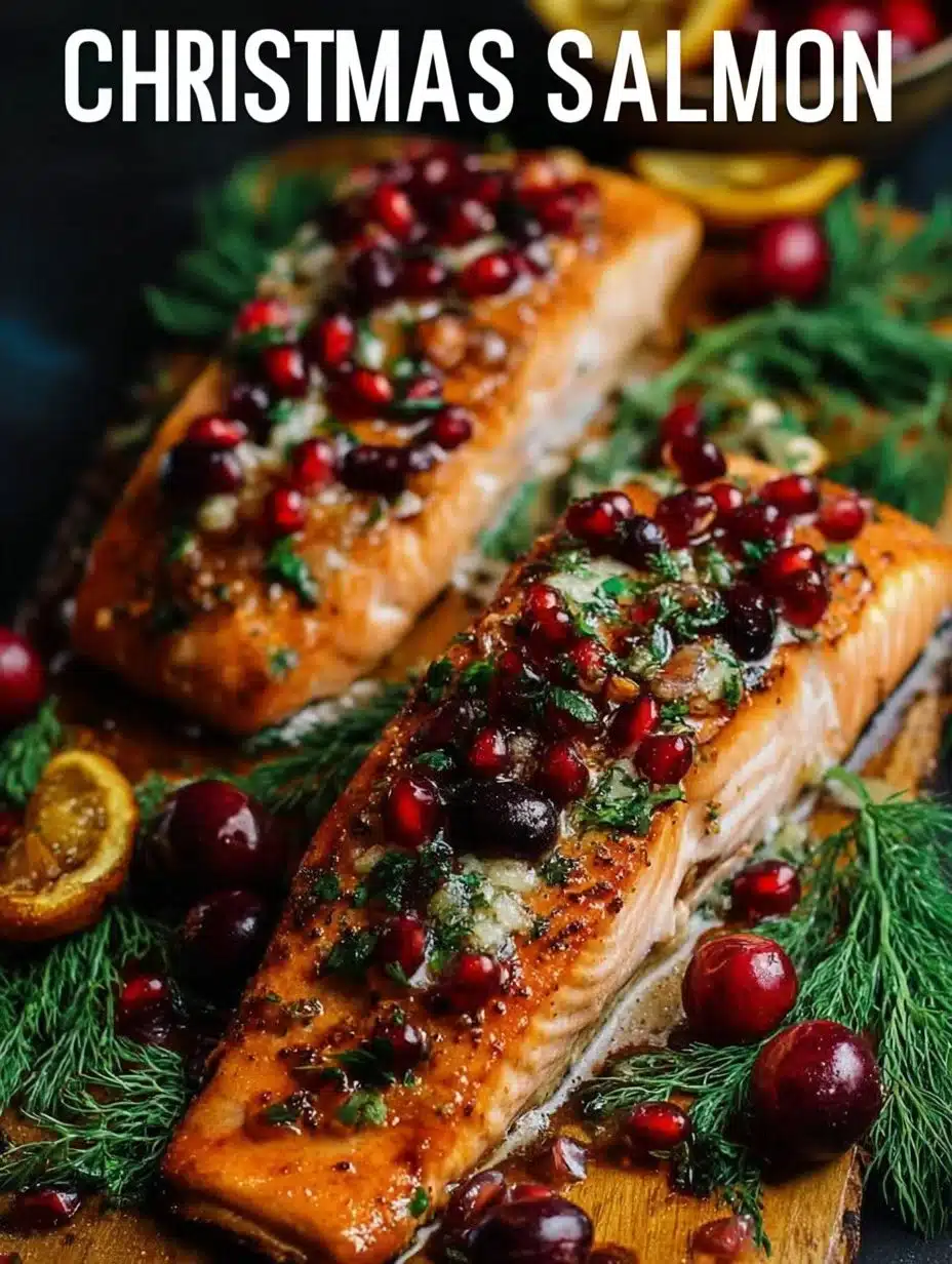 Christmas Salmon 1 Festive Christmas Salmon dish served with seasonal vegetables