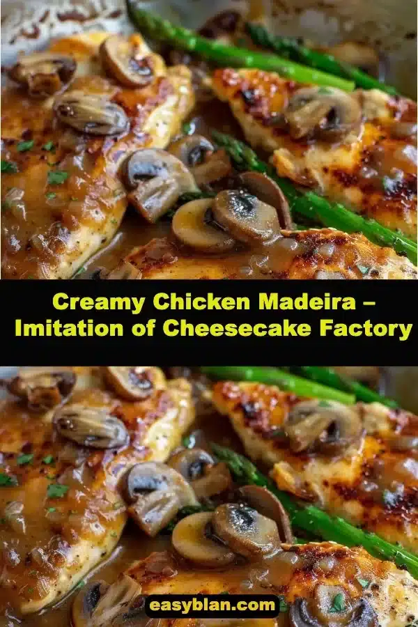 Creamy Chicken Madeira – Imitation of Cheesecake Factory 1 Creamy Chicken Madeira dish resembling Cheesecake Factory recipe