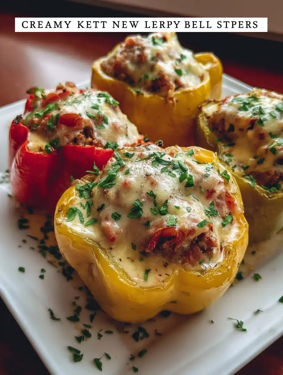 Creamy Keto Low Carb Stuffed Bell Peppers 1 Creamy keto stuffed bell peppers filled with cheese and low-carb ingredients