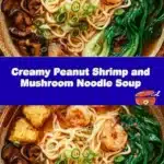Creamy Peanut Shrimp and Mushroom Noodle Soup 2 Creamy Peanut Shrimp And Mushroom Noodle Soup
