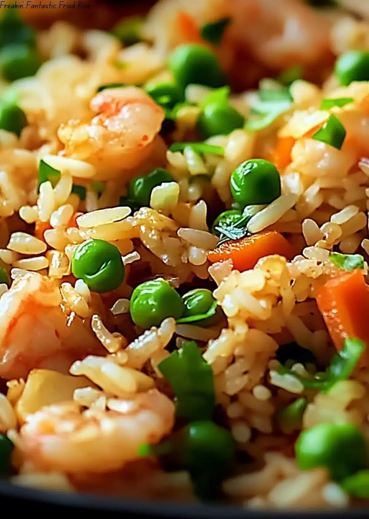 Freakin’ Fantastic Fried Rice 1 Delicious plate of freakin' fantastic fried rice topped with vegetables and spices.