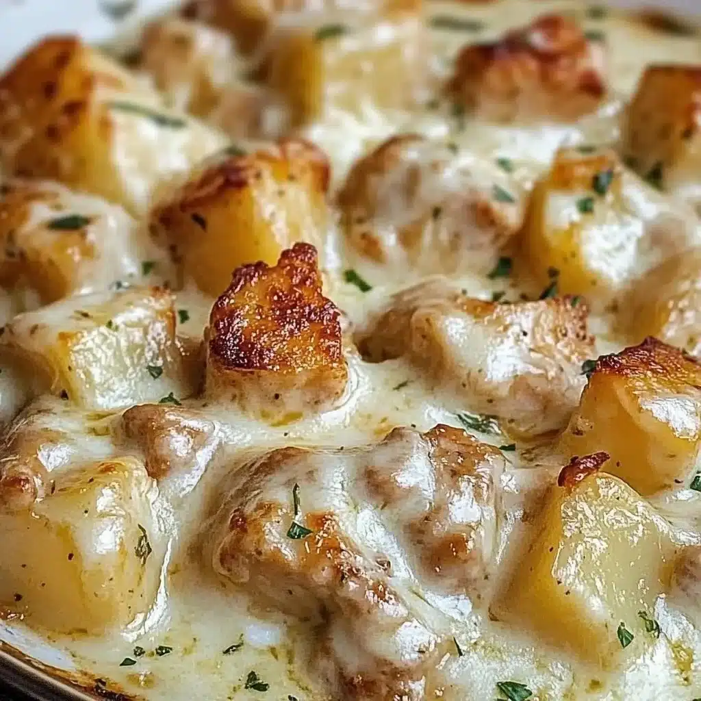 Garlic Parmesan Crockpot Chicken and Potatoes 1 Garlic Parmesan Chicken and Potatoes made in a crockpot, featuring creamy sauce and tender meat.