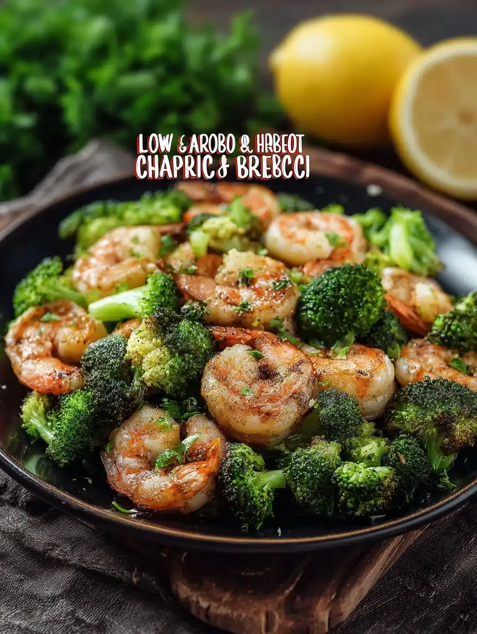 Low Carb Shrimp And Broccoli Recipe 1 Low carb shrimp and broccoli dish served on a plate