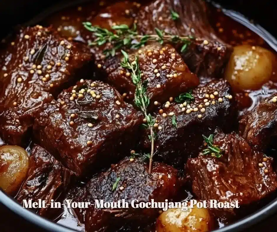 Melt-in-Your-Mouth Gochujang Pot Roast 1 Delicious gochujang pot roast served with vegetables
