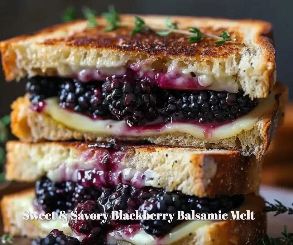Delicious blackberry balsamic melt showcasing its sweet and savory toppings.