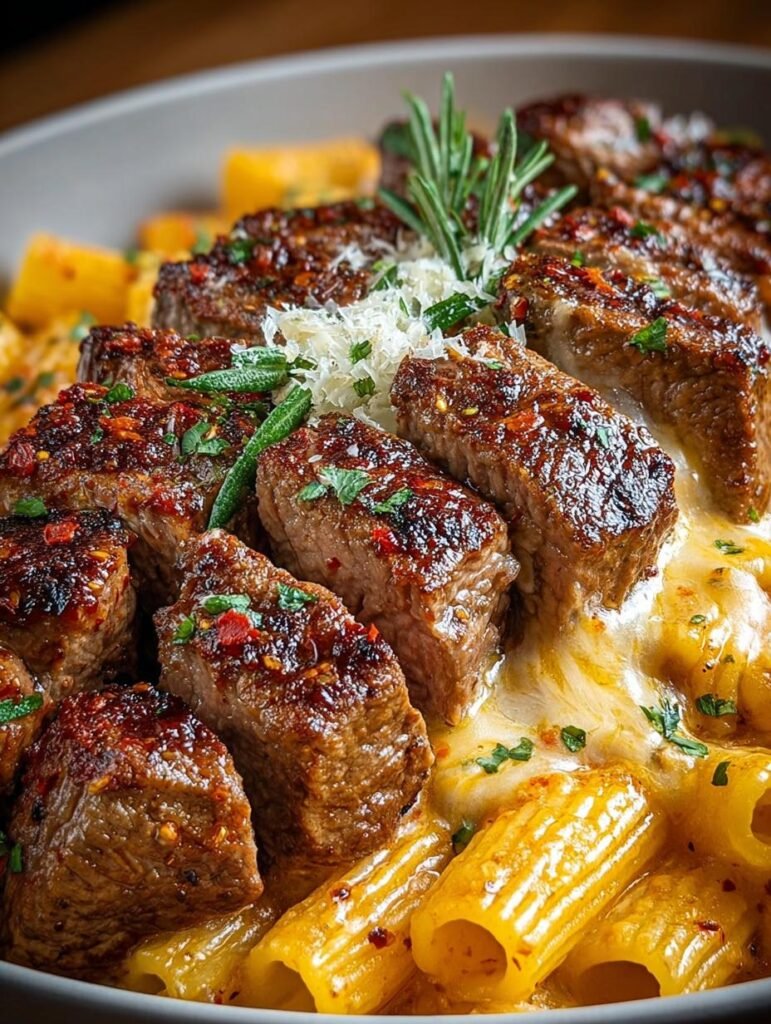 Cajun Steak Tips Cheesy