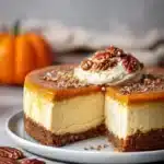 Bake Pumpkin Cheesecake With Delicious Pecan Toppi
