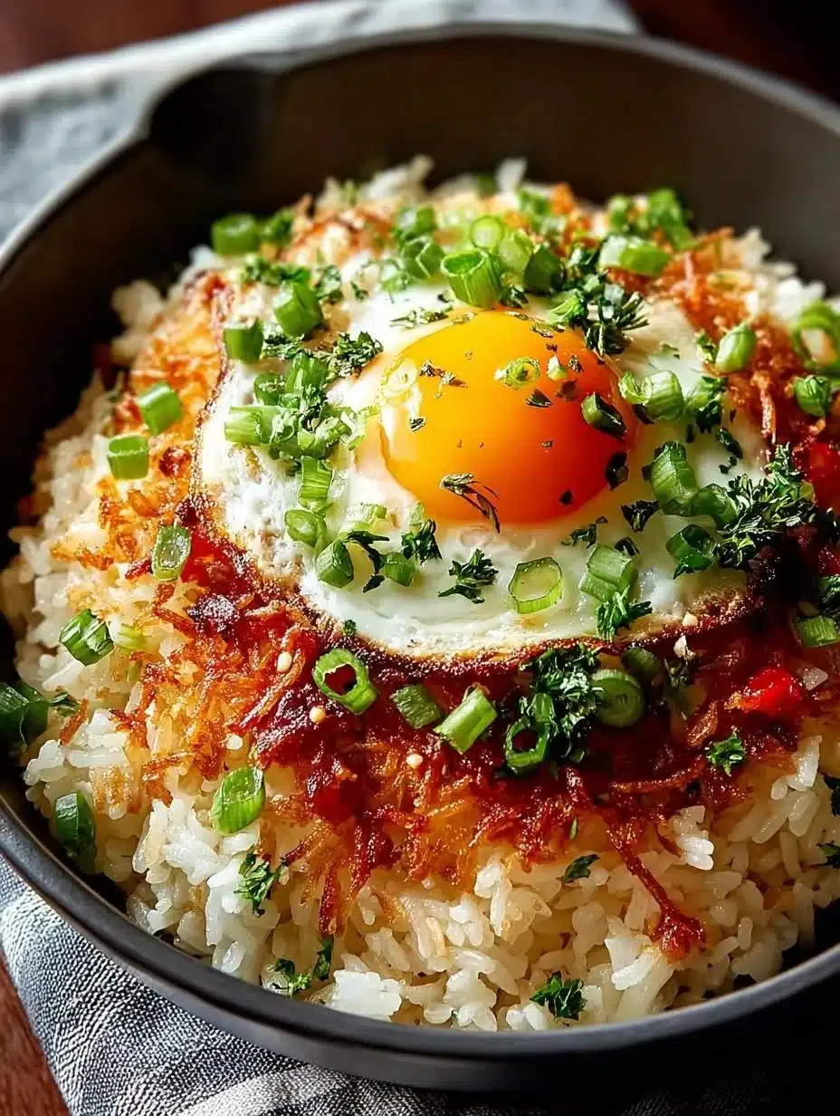 Bobby Flay's Crispy Rice 1 Bobby Flay's crispy rice dish garnished with fresh herbs