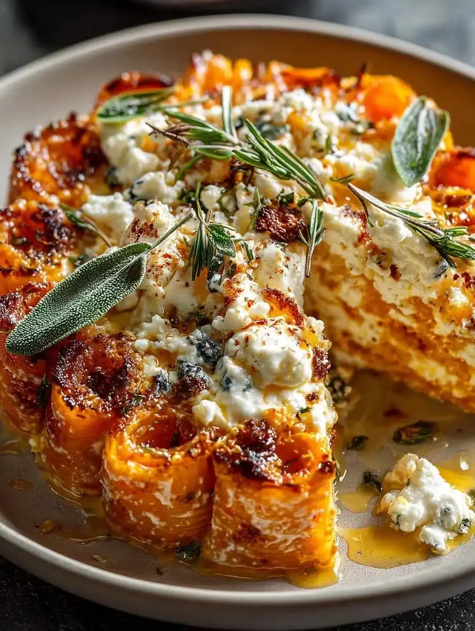 Creamy Sweet Potato Goat 1 Creamy sweet potato goat dish topped with herbs and spices