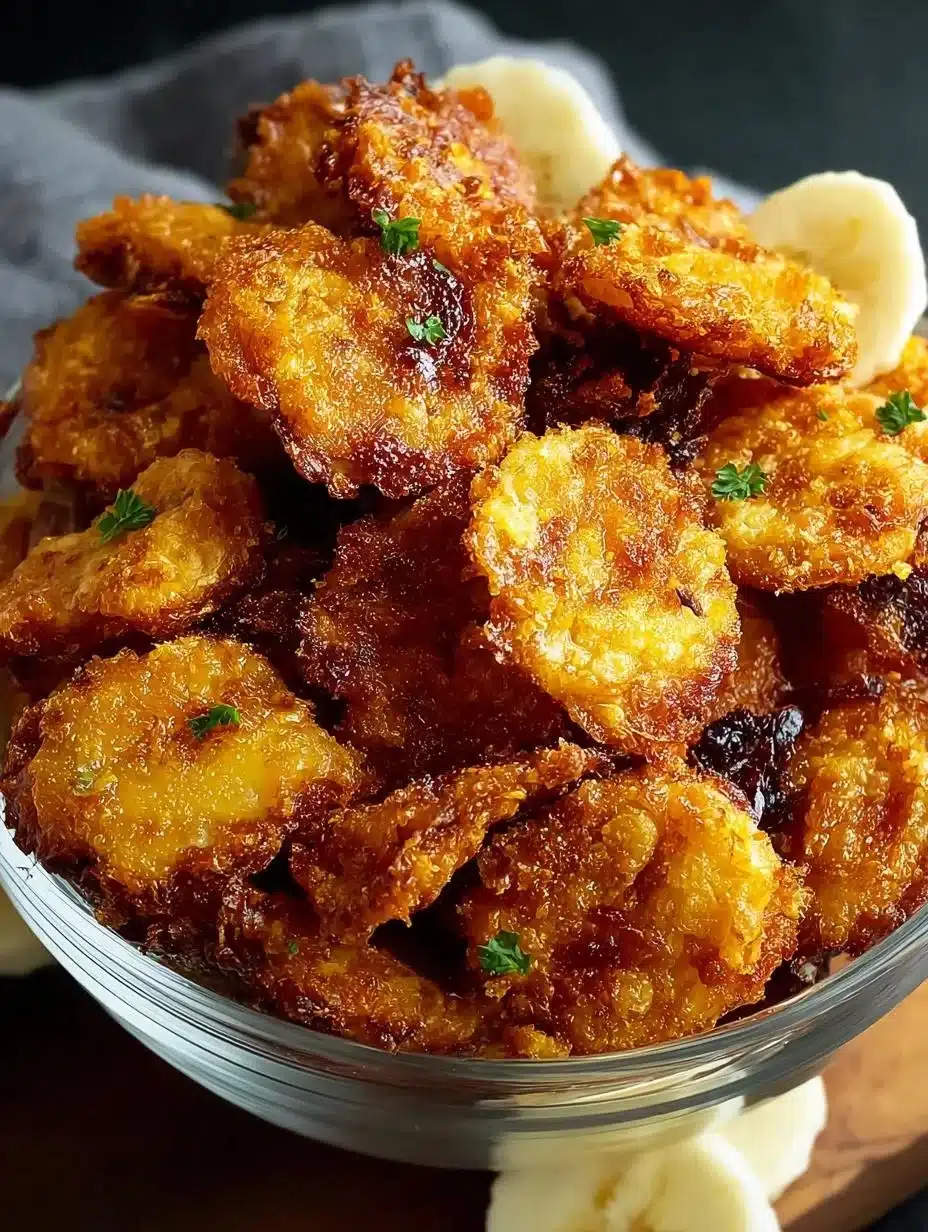 Deliciously crunchy air fryer banana chips ready to enjoy as a healthy snack