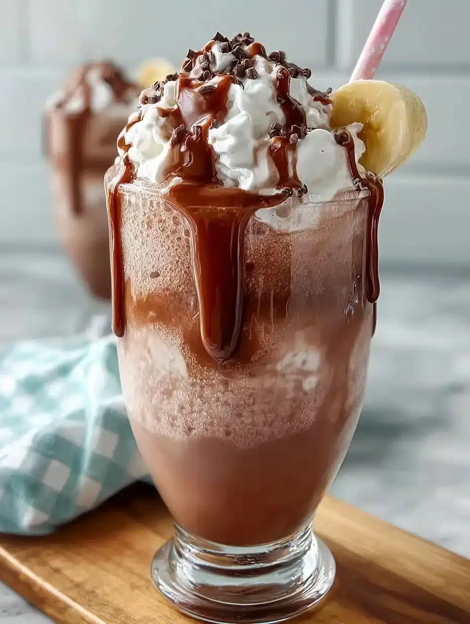Indulgent Ninja Slushi Chocolate Milkshake with rich chocolate flavor
