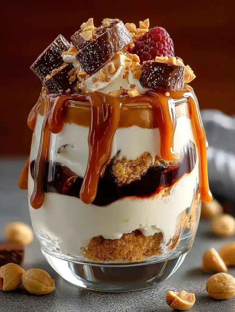 Delicious Peanut Buster Parfait with ice cream, peanuts, and hot fudge