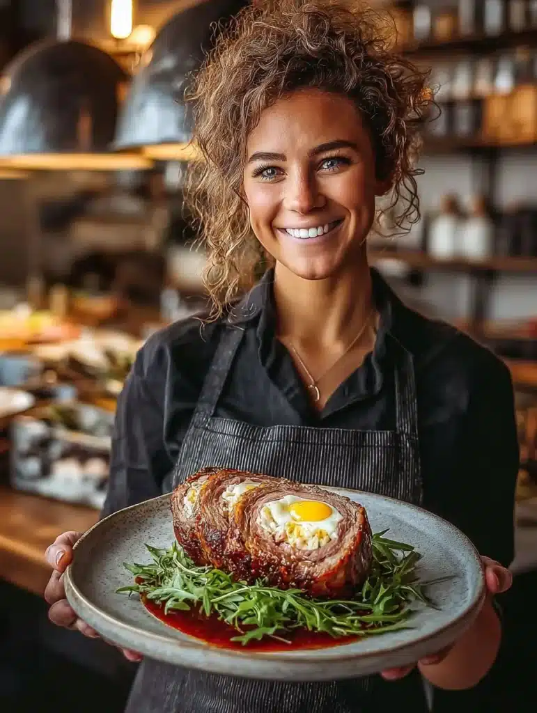 Smoked chorizo stuffed breakfast mushroom caps garnished and ready to serve.
