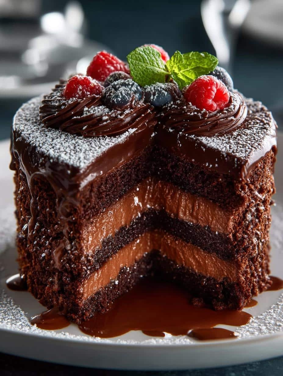 Indulge in 12 Layers of Rich Belgian Chocolate Cake - Belgian Chocolate Cake - main visual representation