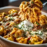 Cheesy Taco Tortellini Bake