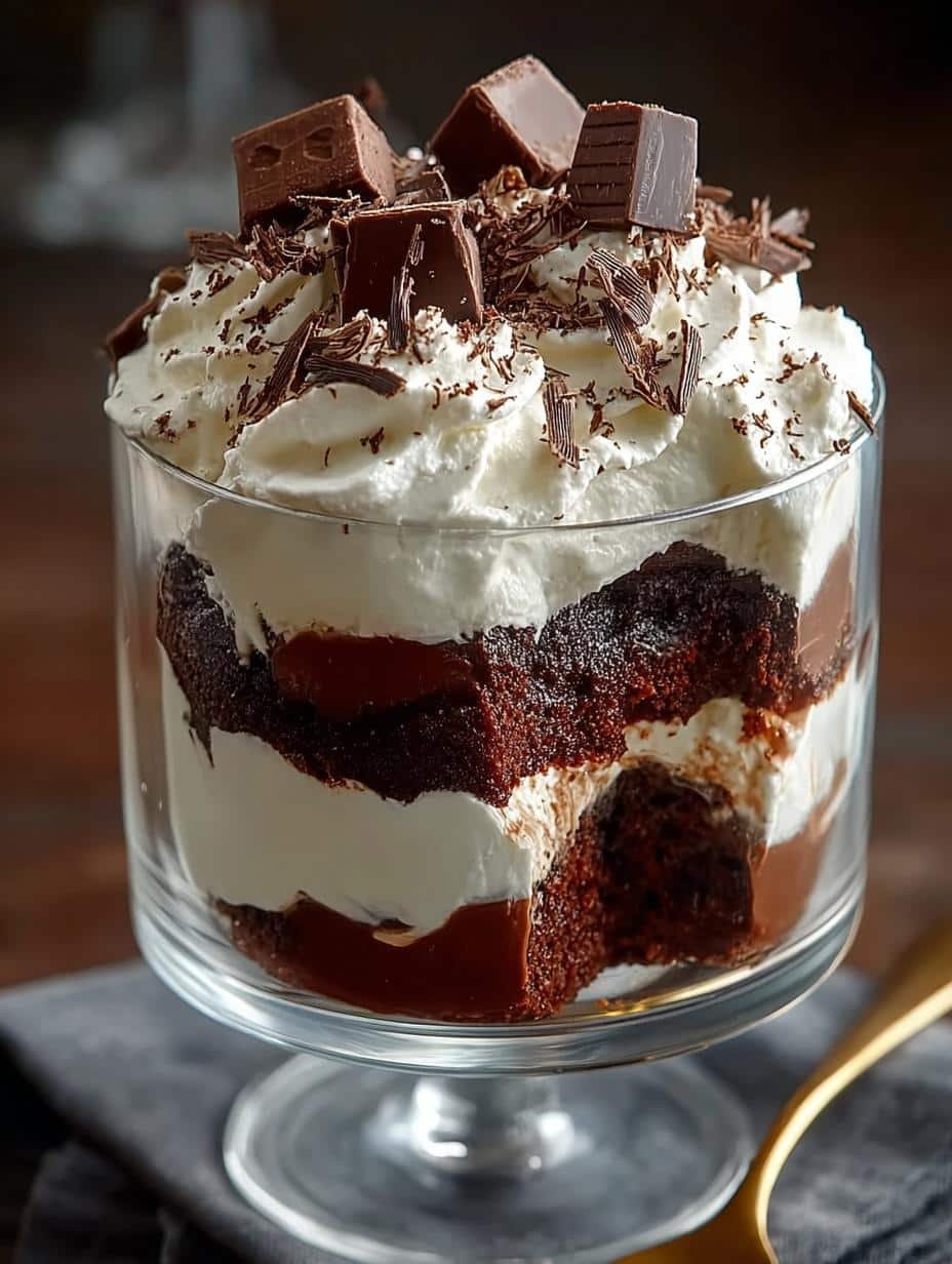 Chocolate Brownie Trifle with Whipped Cream Delight 2 Chocolate Brownie Trifle with Whipped Cream Delight - Chocolate Brownie Trifle with - main visual representation