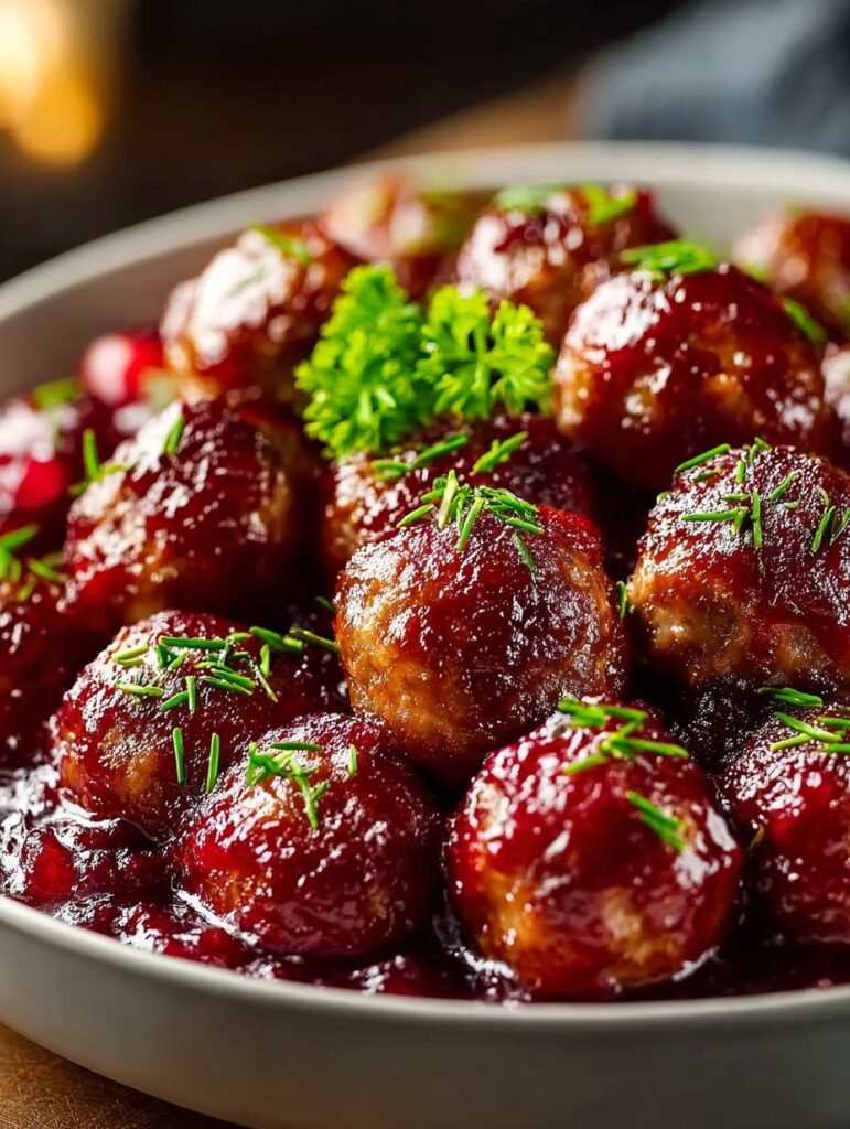 Christmas Cranberry Meatballs Festive
