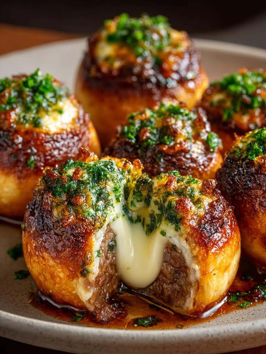 Garlic Parmesan Cheeseburger Bombs: 8 Irresistible Bites 3 Garlic Parmesan Cheeseburger Bombs: 8 Irresistible Bites - Garlic Parmesan Cheeseburger Bombs - additional detail