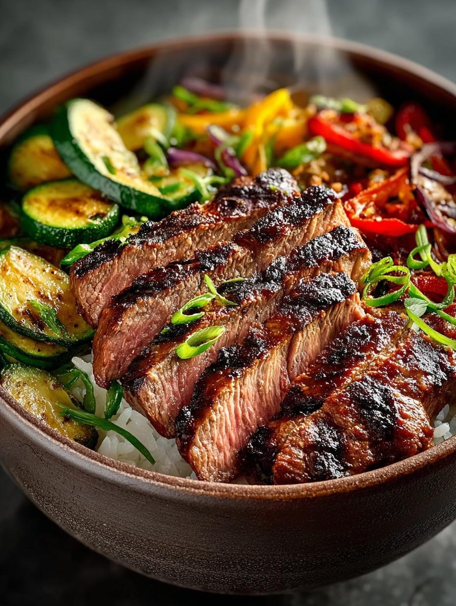 Delicious Grilled Steak Bowl with Zucchini Recipe - Grilled Steak Bowl - additional detail