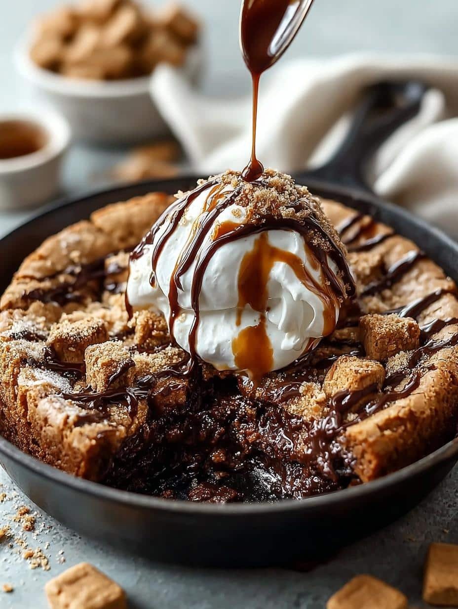 Indulge in 5-Minute Molten Biscoff Brownie Skillet - Molten Biscoff Brownie Skillet - additional detail