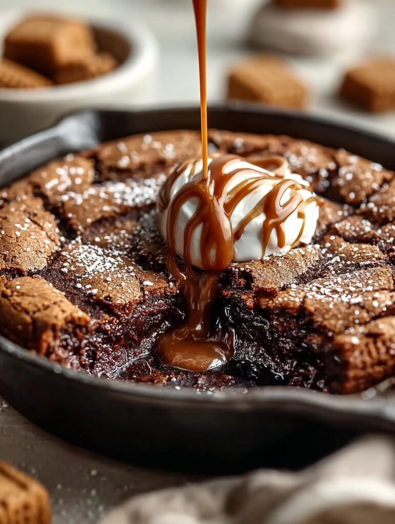 Molten Biscoff Brownie Skillet