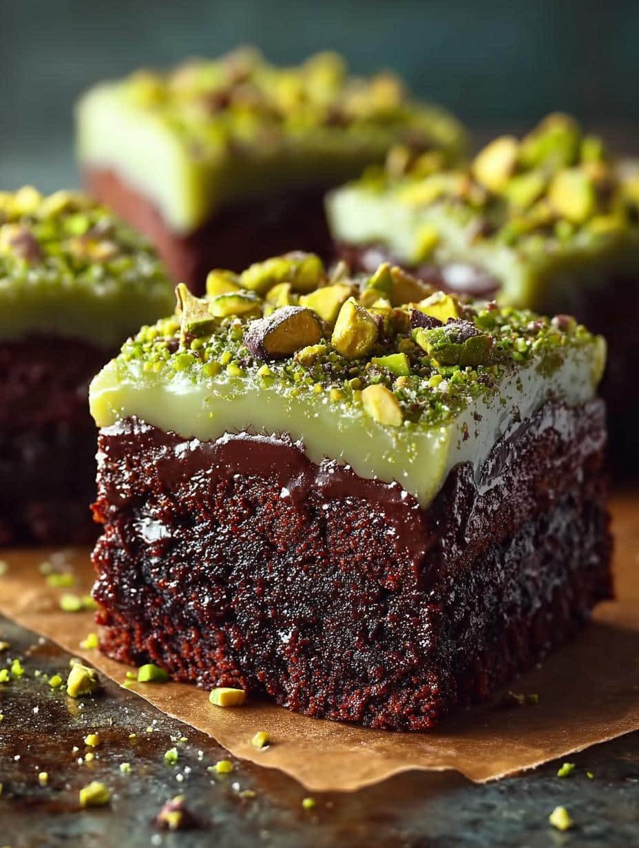 Pistachio Brownies with Pistachio