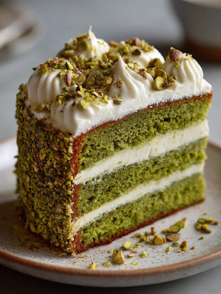 Pistachio Cream Cake: 12 Layers of Delightful Flavor - Pistachio Cream Cake - additional detail