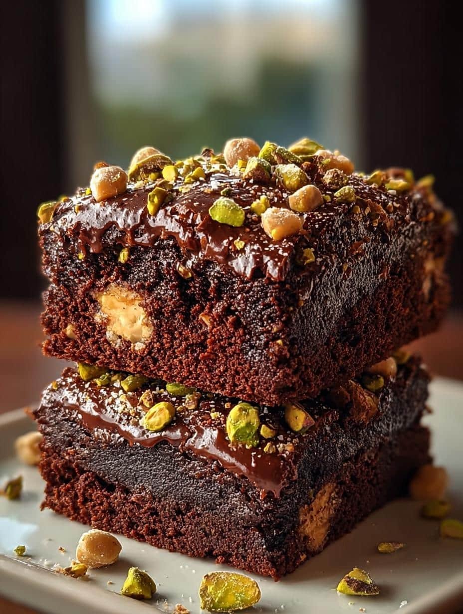 Melt-in-Your-Mouth Pistachio Ferrero Rocher Brownies - Pistachio Ferrero Rocher Brownies - additional detail