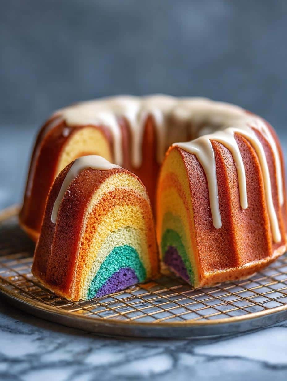 Rainbow Bundt Cake with