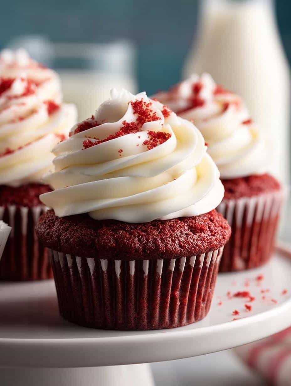 Delicious Red Velvet Cupcakes: 12 Perfectly Moist Treats - Red Velvet Cupcakes - additional detail