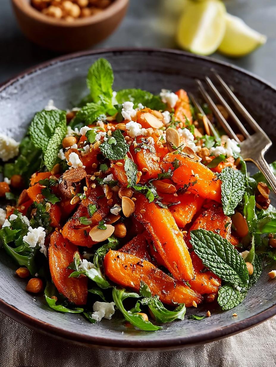 Savory Roasted Moroccan Carrot Salad with Chickpeas Delight - Roasted Moroccan Carrot Salad - additional detail