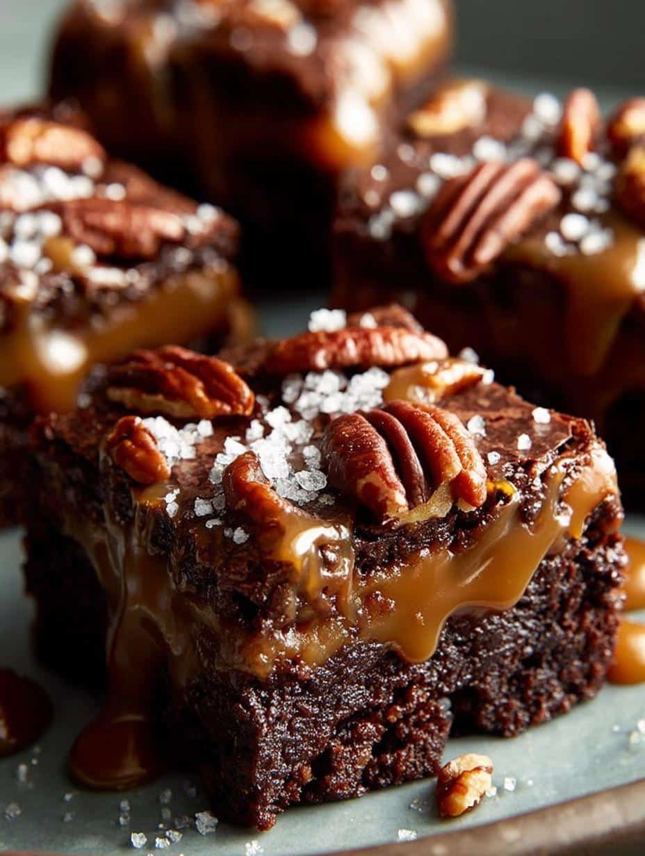 Salted Caramel Turtle Brownies: 12 Decadent Indulgences - Salted Caramel Turtle Brownies - additional detail
