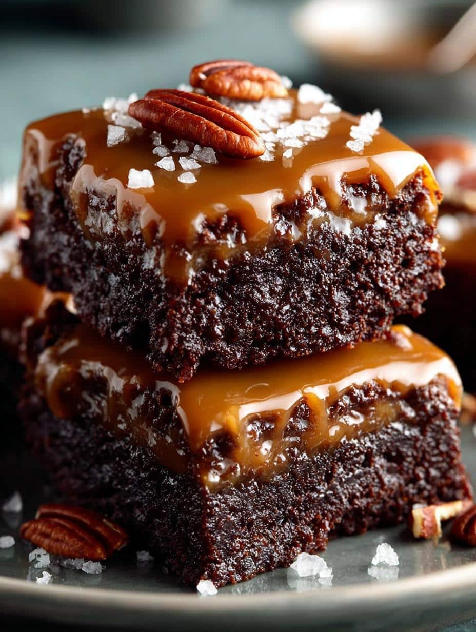 Salted Caramel Turtle Brownies