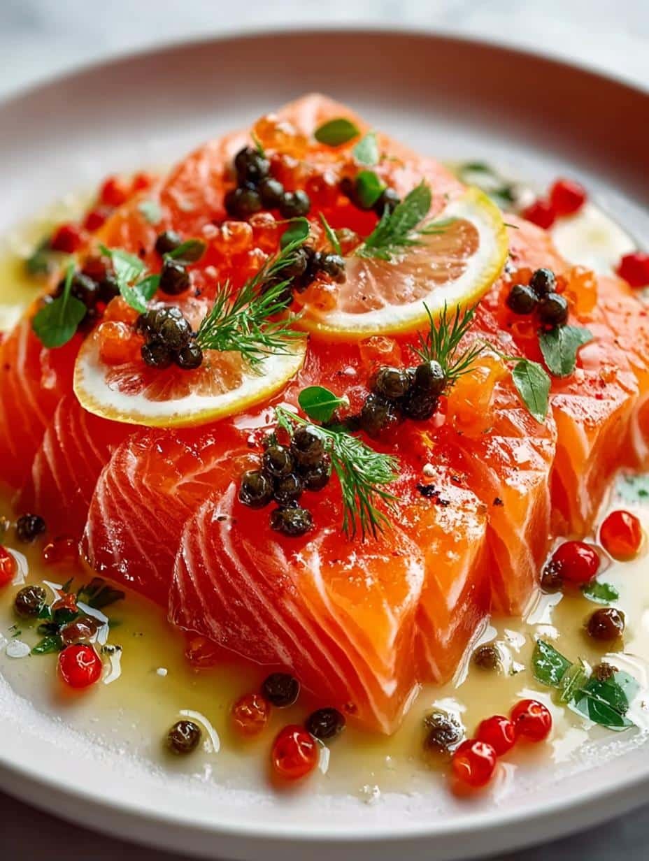 Spicy Salmon Crudo with Fried Capers: A Flavor Explosion - Spicy Salmon Crudo with - additional detail
