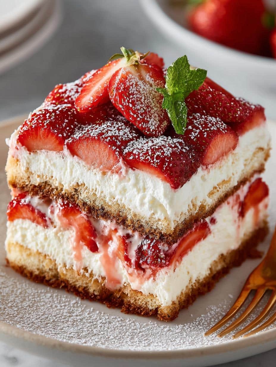 Strawberry Shortcake Tiramisu: 5 Delicious Layers - Strawberry Shortcake Tiramisu - additional detail