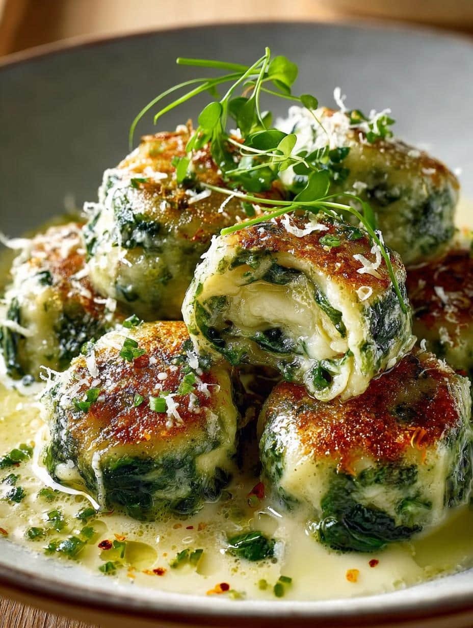 Sudtiroler Spinach Dumplings with Butter & Parmesan Magic - Sudtiroler Spinach Dumplings with - additional detail