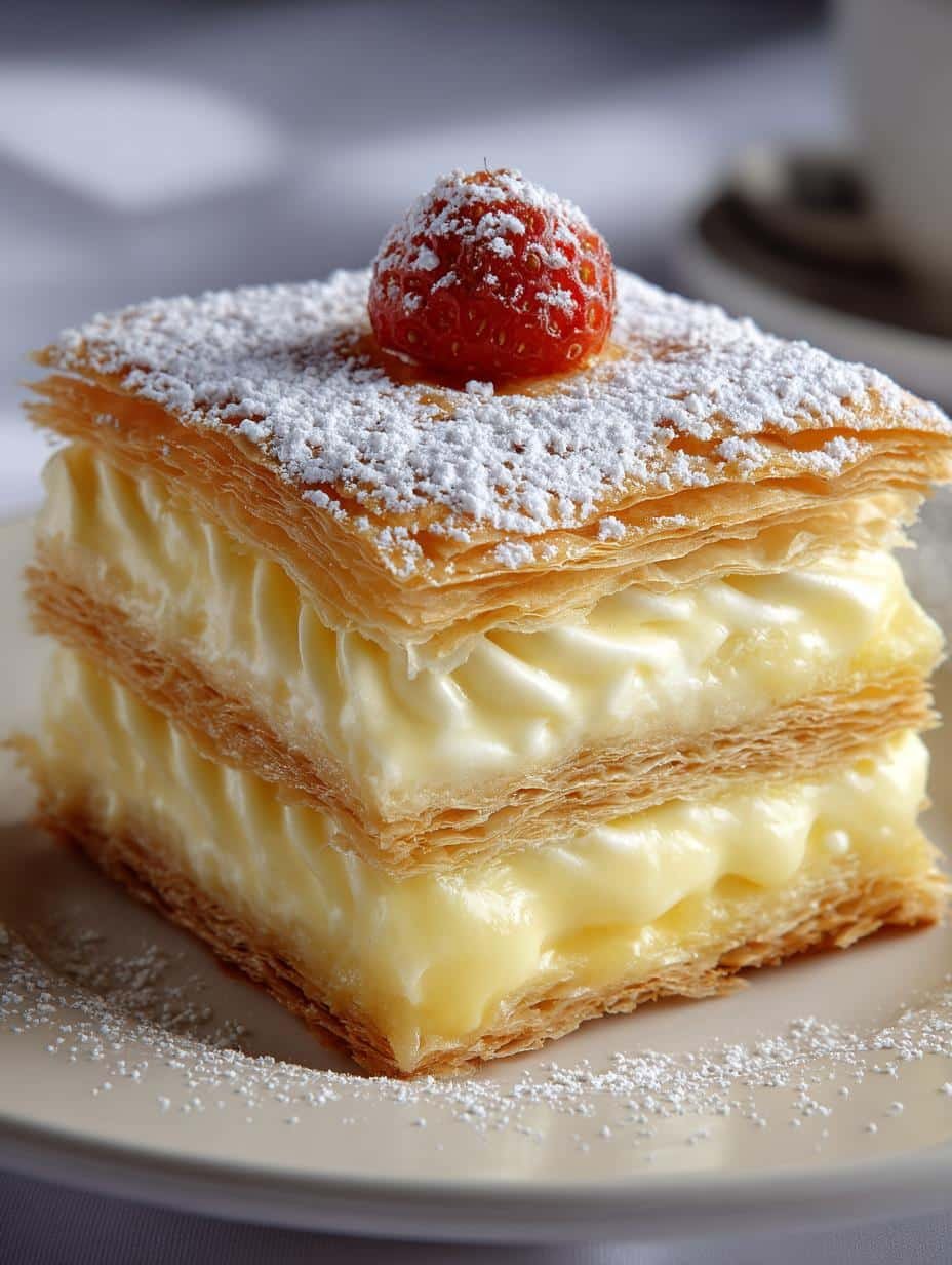 Delicious Vanilla Custard Slice Mille Recipe - Vanilla Custard Slice Mille - main visual representation