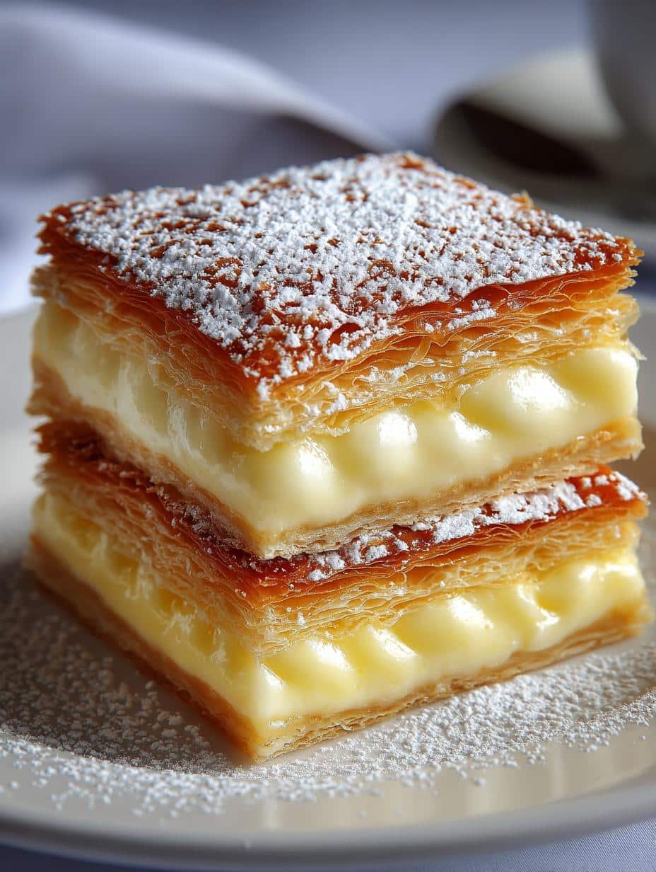 Delicious Vanilla Custard Slice Mille Recipe - Vanilla Custard Slice Mille - additional detail