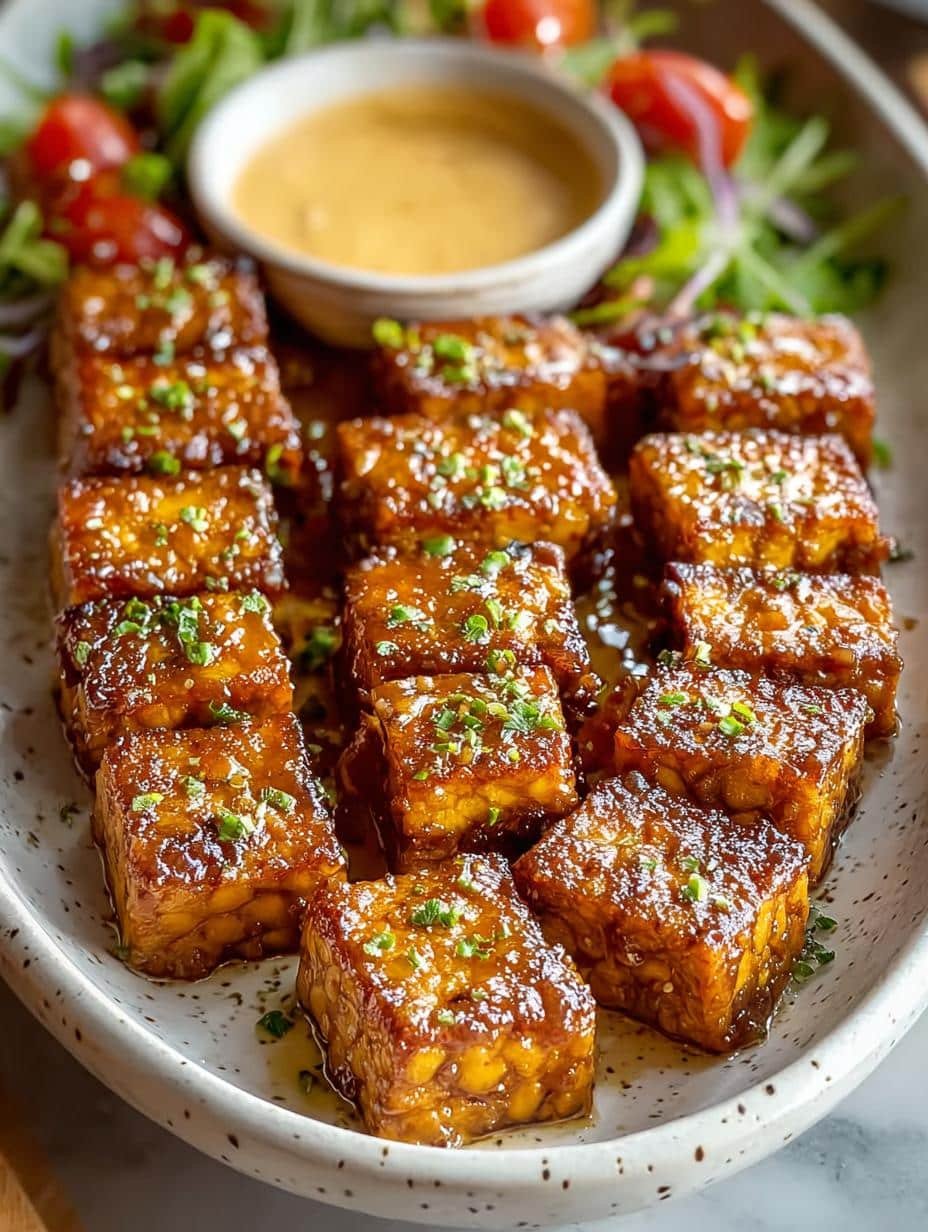 Savory Vegan Honey Mustard Tempeh for Quick Dinner - Vegan Honey Mustard Tempeh - main visual representation