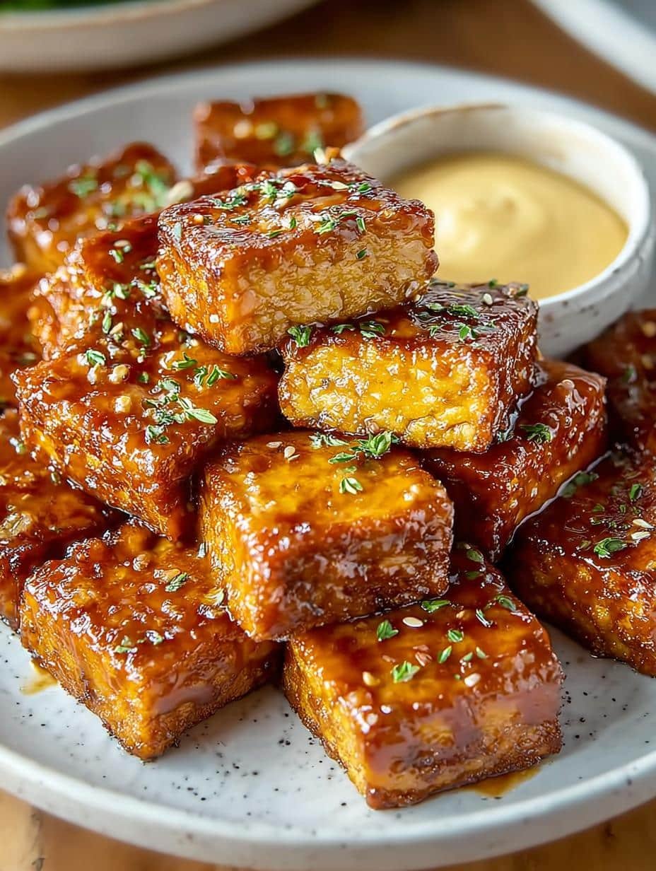 Savory Vegan Honey Mustard Tempeh for Quick Dinner - Vegan Honey Mustard Tempeh - additional detail