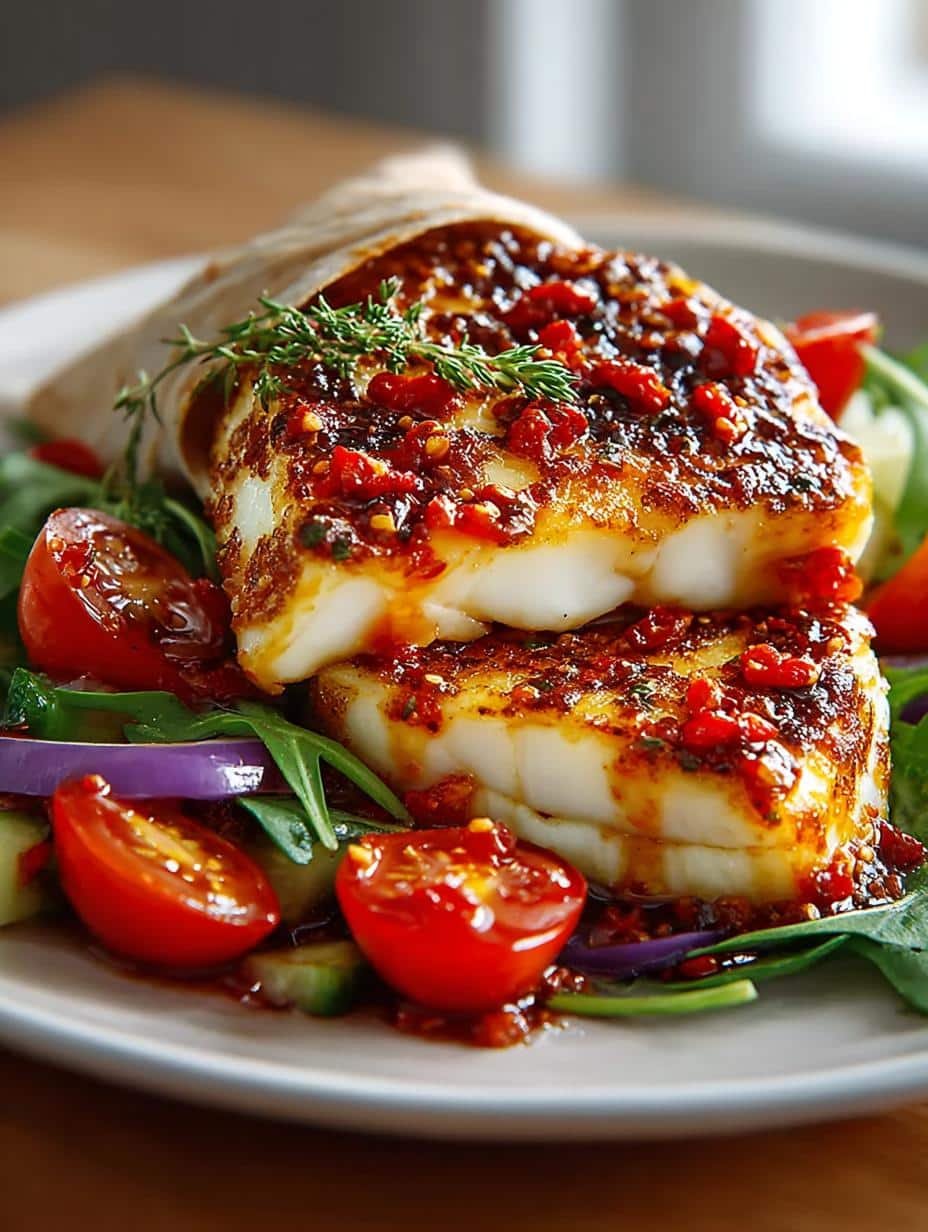 Vegetarian Sweet Chili Halloumi Wrap: A Flavorful Delight - Vegetarian Sweet Chili Halloumi - main visual representation