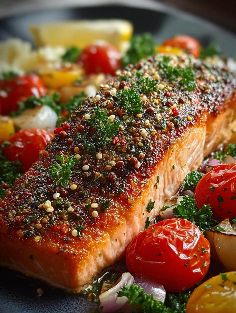 Zaatar Garlic Salmon: 5 Steps to Flavorful Perfection 3 Zaatar Garlic Salmon: 5 Steps to Flavorful Perfection - Zaatar Garlic Salmon - additional detail