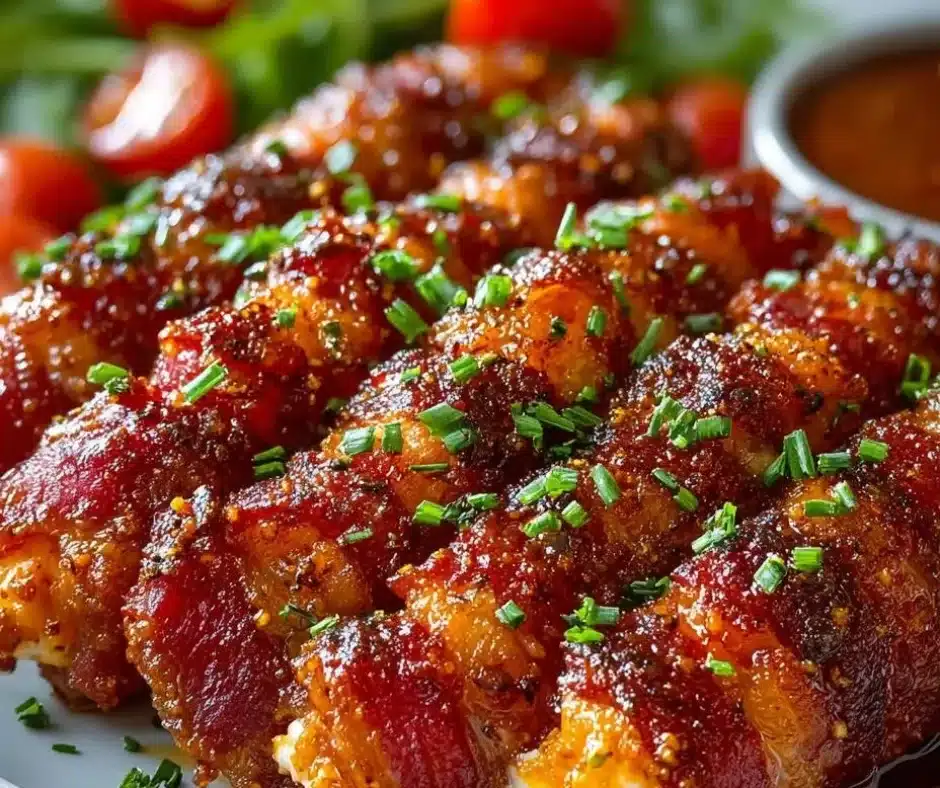 Crispy Nashville hot beef bacon served with pickles and garnished with spices