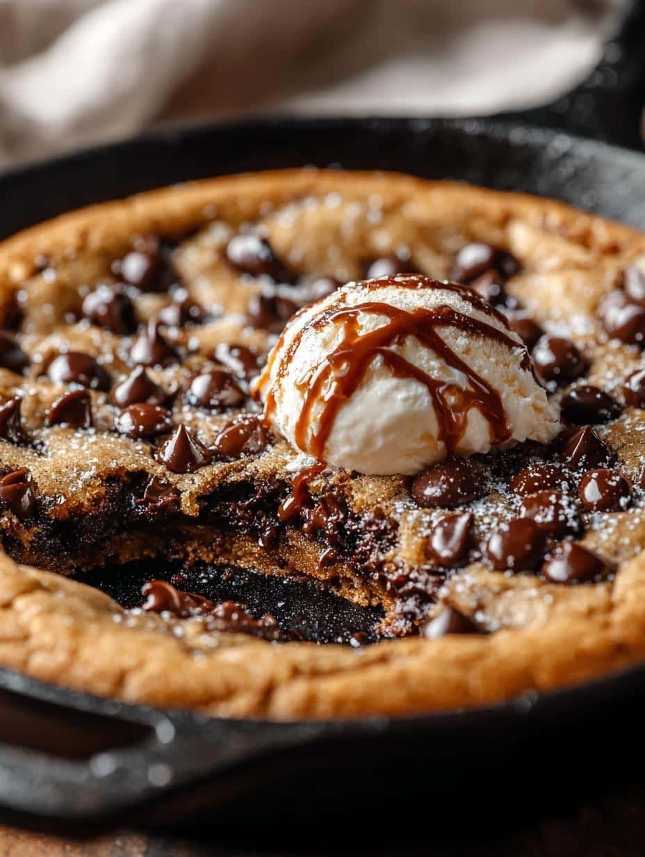 Brown Butter Chocolate Chip Skillet Cookie: Irresistibly Gooey - Brown Butter Chocolate Chip - additional detail