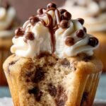 Molten Cookie Dough Cupcakes